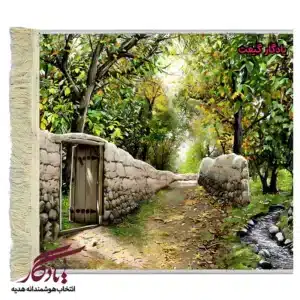 تابلو فرش ماشینی طرح منظره کوچه باغ خاطرات کد m174-1