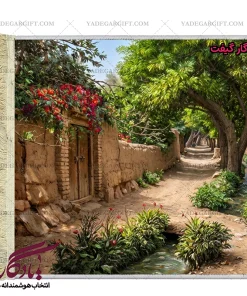 تابلو فرش ماشینی طرح منظره کوچه درختی کد m185 - یادگار گیفت