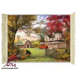 تابلو فرش ماشینی طرح منظره مزرعه کدو تنبل کد m229