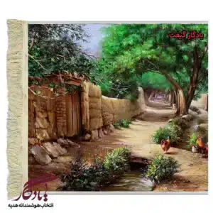 تابلو فرش ماشینی طرح منظره کوچه و جوی کد m228-1