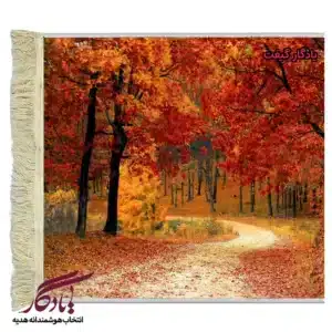 تابلو فرش ماشینی طرح منظره جاده پاییز کد m234-1