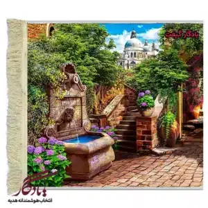 تابلو فرش ماشینی طرح منظره حیاطی در ونیز کد m248-1