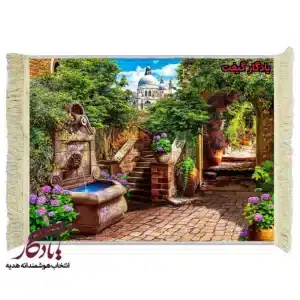 تابلو فرش ماشینی طرح منظره حیاطی در ونیز کد m248