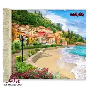 تابلو فرش ماشینی طرح منظره سواحل دریاچه کومو کد m243-1