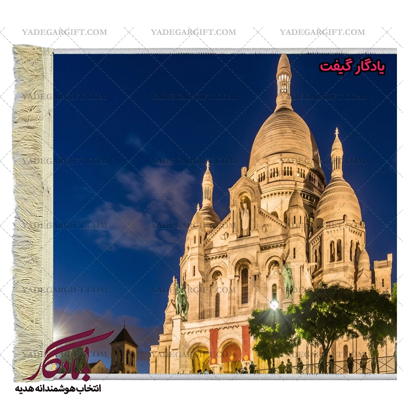 تابلو فرش ماشینی طرح منظره کلیسا در غروب کد m251 - یادگار گیفت