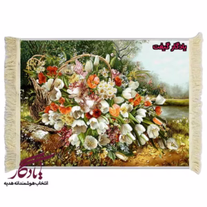 تابلو فرش ماشینی طرح گل لاله در ساحل رود کد g80