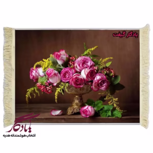 تابلو فرش ماشینی طرح گل محمدی کد g66