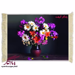 تابلو فرش ماشینی طرح گل ها و گلدان سفالی کد g72