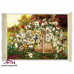 تابلو فرش ماشینی طرح گل های باغ برج بوک کد g52