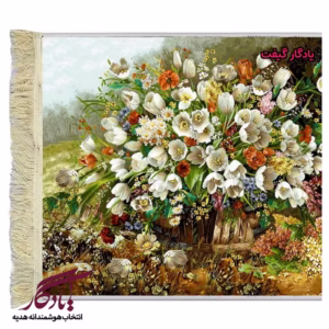 تابلو فرش ماشینی طرح گل های لاله جنگلی کد g56-1