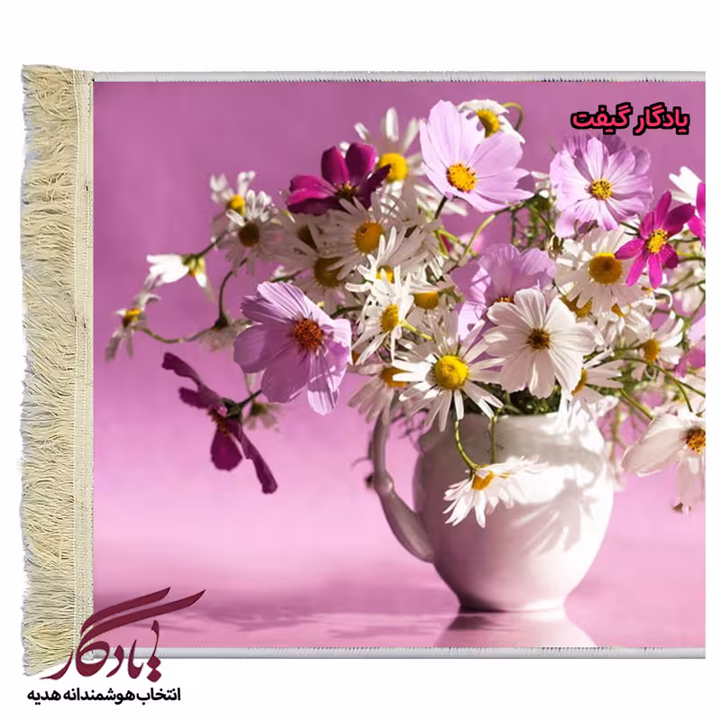 تابلو فرش ماشینی طرح گل کیهان باغ کد g61-1