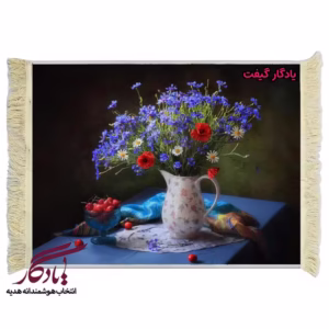 تابلو فرش ماشینی طرح گل گندم و گیلاس کد g77