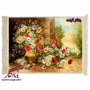 تابلو فرش ماشینی طرح گل های پشت دیوار کد g82