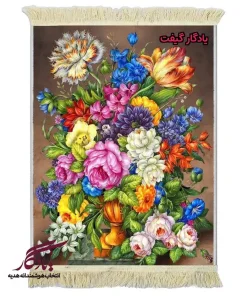 تابلو فرش ماشینی طرح گل ها و کاپ طلایی کد g115