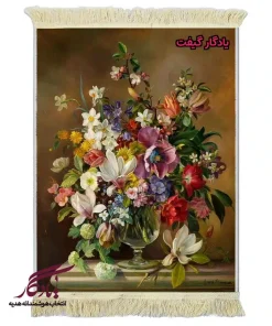 تابلو فرش ماشینی طرح گل و بلور کد g109