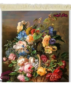 تابلو فرش ماشینی طرح گل و زندگی بی جان کد g102 - یادگار گیفت