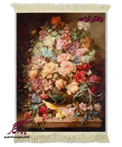 تابلو فرش ماشینی طرح گل و قناری کد g132