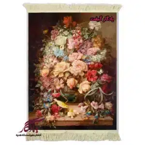 تابلو فرش ماشینی طرح گل و قناری کد g132
