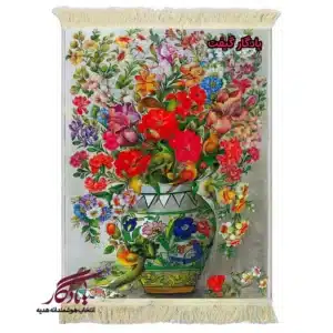 تابلو فرش ماشینی طرح گل و گلدان شکسته کد g130