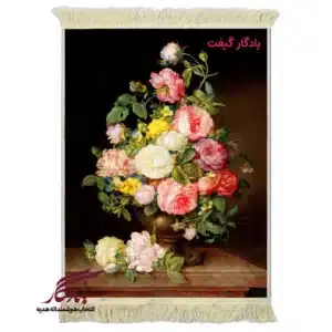 تابلو فرش ماشینی طرح گل رز و صدتومانی کد g147