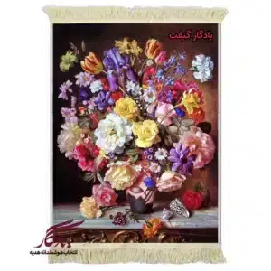 تابلو فرش ماشینی طرح گل و صدف کد g150