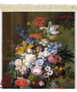 تابلو فرش ماشینی طرح گل و لانه پرنده کد g139-1
