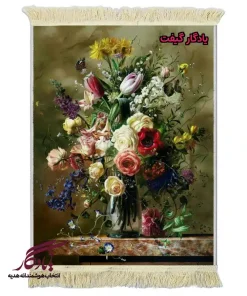 تابلو فرش ماشینی طرح گل و پروانه کد g146