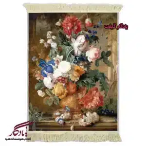 تابلو فرش ماشینی طرح گل و گلدان منقّش کد g144