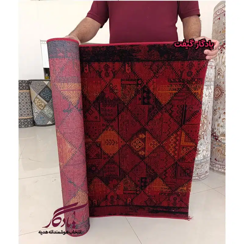 فرش کناره طرح ترکمن لاکی 700 شانه کد kf02 - 1