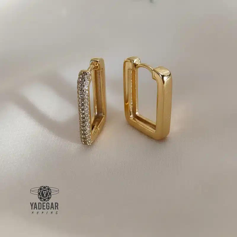 گوشواره ژوپینگ حلقه ای نگین دارکدx110