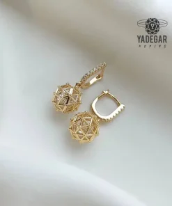 گوشواره ژوپینگ گوی و الماس کد x109
