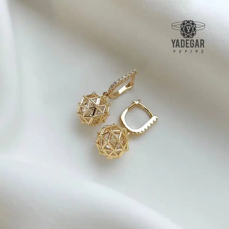 گوشواره ژوپینگ گوی و الماس کد x109