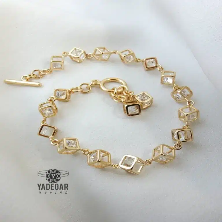 دستبند ژوپینگ طرح مکعب و الماس کد x121