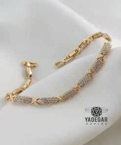 دستبند ژوپینگ x نگینی طلایی کدx120