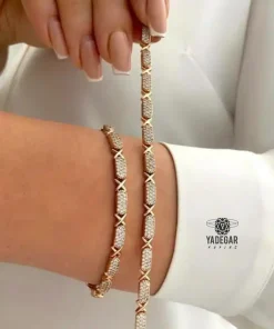 دستبند ژوپینگ x نگینی طلایی کدx120
