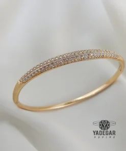 بنگل ژوپینگ طلایی نگین دار کدx117