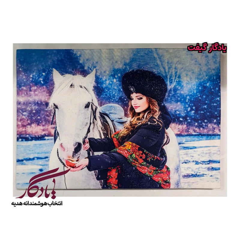 بوم مخمل دختر ترکمن و اسب سفید کد b2 - یادگار گیفت