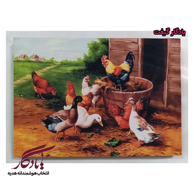 بوم مخمل طرح مزرعه ماکیان کد b173 - یادگار گیفت