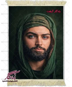 تابلو فرش ماشینی  پرتره حضرت اباعبدالله کد MZ12 - یادگار گیفت