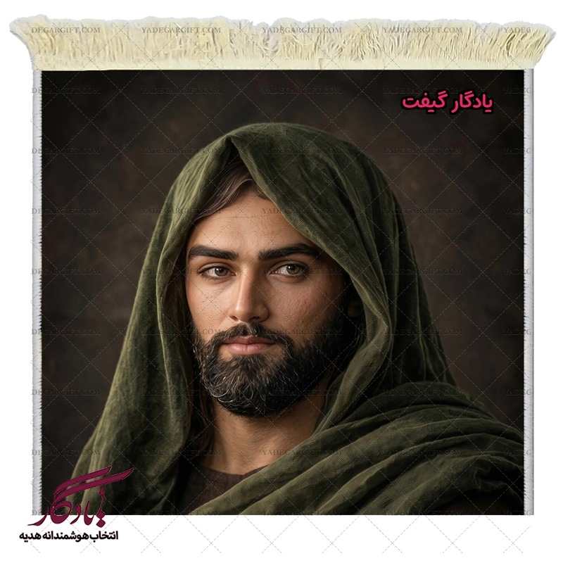 تابلو فرش ماشینی طرح تمثال چهره حضرت اباعبدالله (ع) کد MZ10 - یادگار گیفت