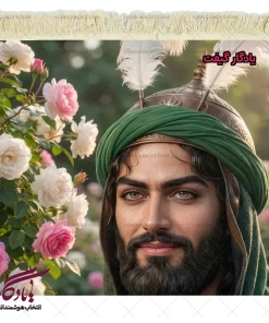 تابلو فرش ماشینی تمثال چهره حضرت عباس (ع) کد MZ16 - یادگار گیفت