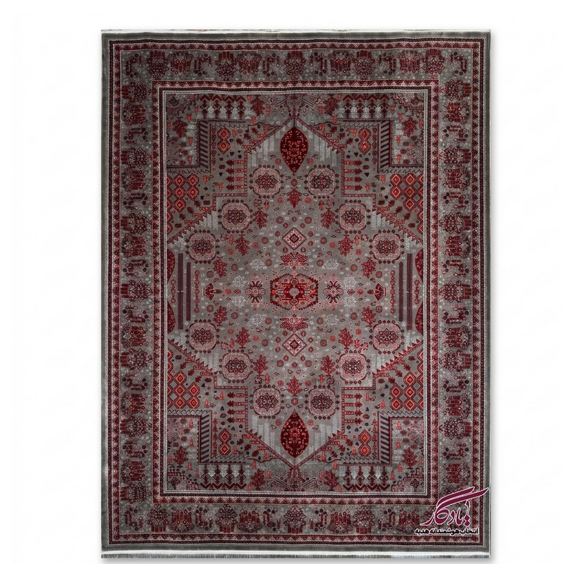 فرش طرح درختی دودی لاکی مسی ۱۲۰۰ شانه گل برجسته (کلکسیون آوانگارد) - یادگار گیفت