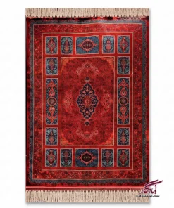 فرش طرح کتیبه لاکی و سبز ۱۲۰۰ شانه گل برجسته (کلکسیون آوانگارد) - یادگار گیفت