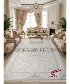 فرش۱۲۰۰ شانه گل برجسته موکا کد ۳۰۳۰ - یادگار گیفت