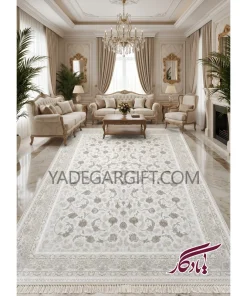 فرش۱۲۰۰ شانه گل برجسته موکا کد ۳۰۲۵ - یادگار گیفت