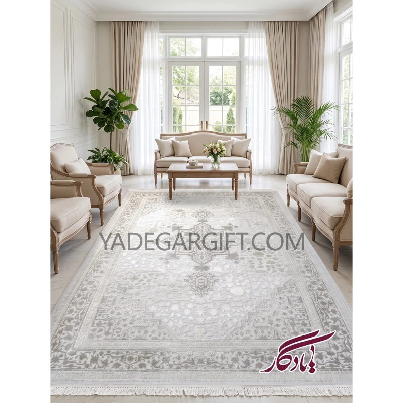 فرش۱۲۰۰ شانه گل برجسته موکا کد ۳۰۶۰ - یادگار گیفت