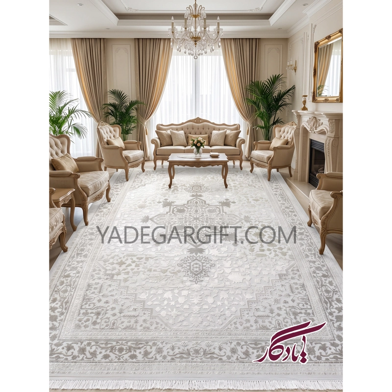 فرش۱۲۰۰ شانه گل برجسته موکا کد ۳۰۶۰ - یادگار گیفت