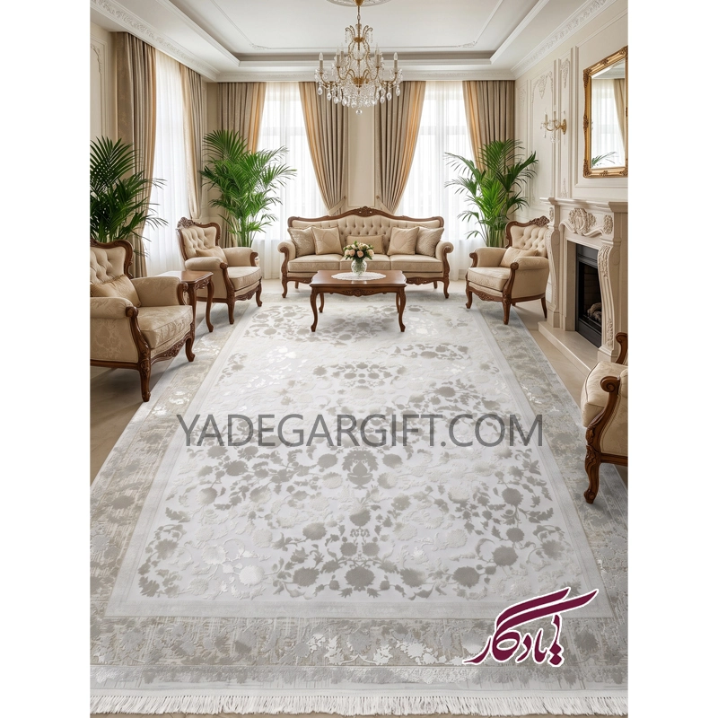 فرش۱۲۰۰ شانه گل برجسته موکا کد ۳۰۷۰ - یادگار گیفت