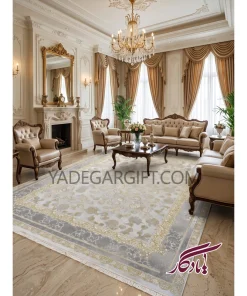 فرش۱۲۰۰ شانه گل برجسته موکا کد ۳۰۷۵ - یادگار گیفت