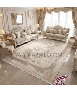 فرش۱۲۰۰ شانه گل برجسته موکا کد ۳۰۸۵ - یادگار گیفت